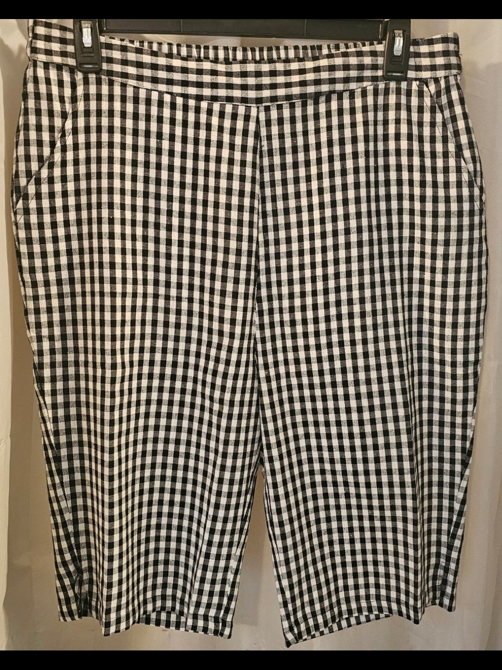 Serengeti Black and White Gingham Bermuda Shorts